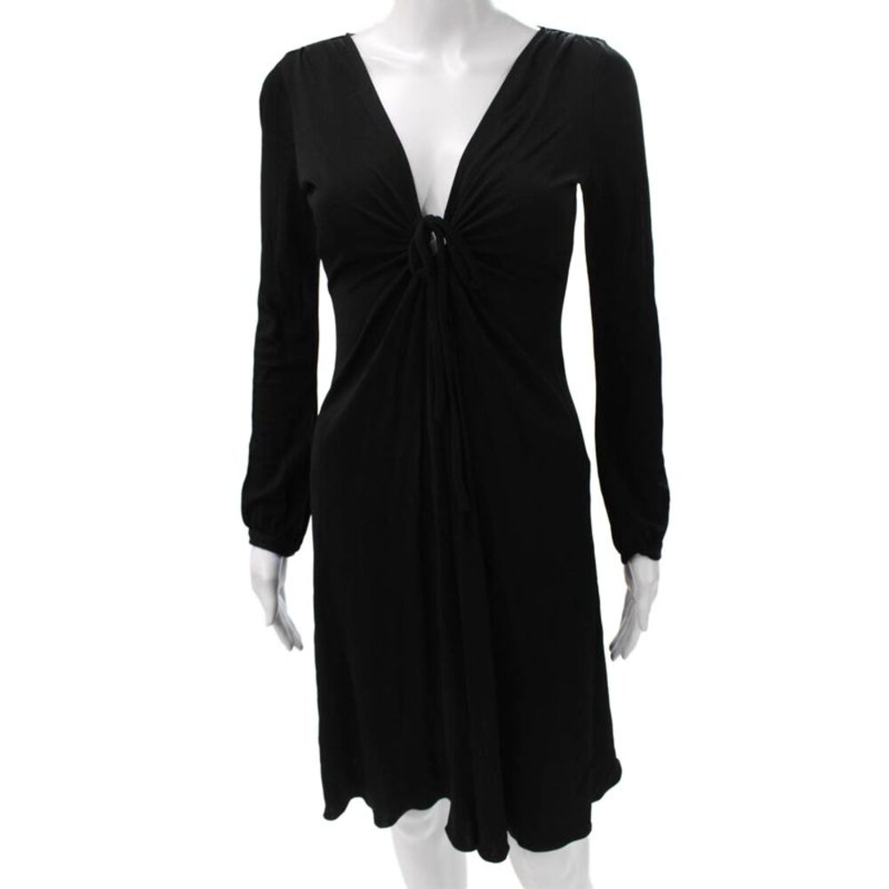 Moschino Cheap & Chic Womens Black A-Line V-Neck Knee Dress Size 6